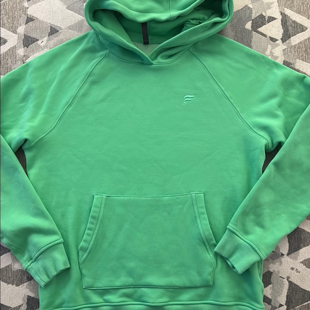 Fabletics Green Pullover Hoodie with Ribbed Cuffs